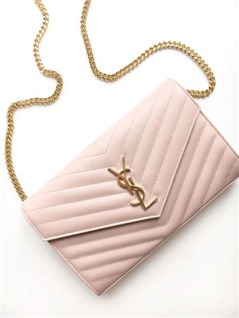 ysl pink bag with gold chain